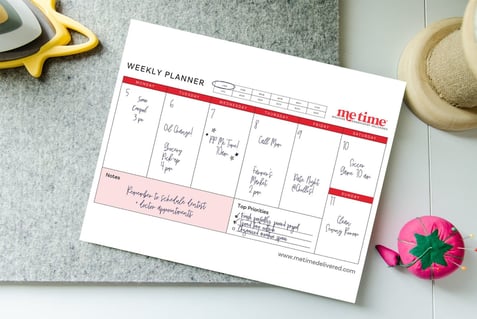 A ME Time red weekly planner